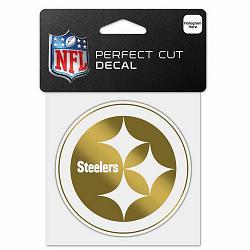 Pittsburgh Steelers Decal 4x4 Perfect Cut Metallic Gold -