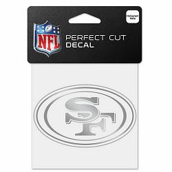 Wincraft San Francisco 49ers Decal 4x4 Perfect Cut Metallic Silver -