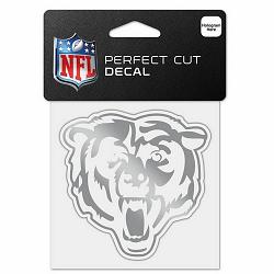 Chicago Bears Decal 4x4 Perfect Cut Metallic Silver -