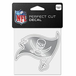 Wincraft Tampa Bay Buccaneers Decal 4x4 Perfect Cut Metallic Silver -