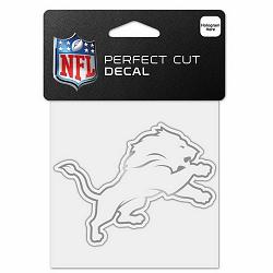 Detroit Lions Decal 4x4 Perfect Cut Metallic Silver -