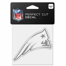 Wincraft New England Patriots Decal 4x4 Perfect Cut Metallic Silver -