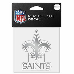 Wincraft New Orleans Saints Decal 4x4 Perfect Cut Metallic Silver -