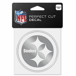 Pittsburgh Steelers Decal 4x4 Perfect Cut Metallic Silver -