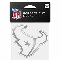 Wincraft Houston Texans Decal 4x4 Perfect Cut Metallic Silver -