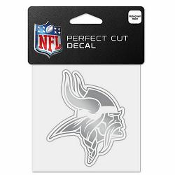 Wincraft Minnesota Vikings Decal 4x4 Perfect Cut Metallic Silver -