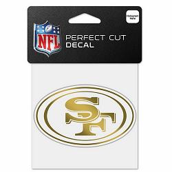 Wincraft San Francisco 49ers Decal 4x4 Perfect Cut Metallic Gold -