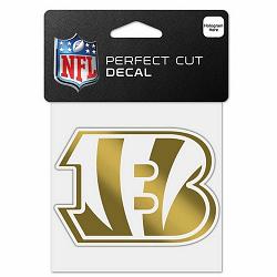 Wincraft Cincinnati Bengals Decal 4x4 Perfect Cut Metallic Gold -