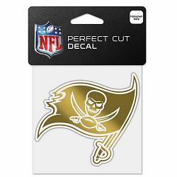 Wincraft Tampa Bay Buccaneers Decal 4x4 Perfect Cut Metallic Gold -