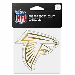 Wincraft Atlanta Falcons Decal 4x4 Perfect Cut Metallic Gold -