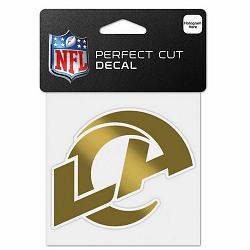 Wincraft Los Angeles Rams Decal 4x4 Perfect Cut Metallic Gold -