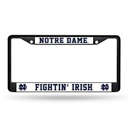 Rico Industries Notre Dame Fighting Irish License Plate Frame Chrome Black