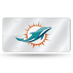 Miami Dolphins License Plate Laser Cut Silver