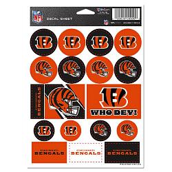 Cincinnati Bengals Decal Sheet 5x7 Vinyl