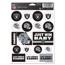 Las Vegas Raiders Decal Sheet 5x7 Vinyl