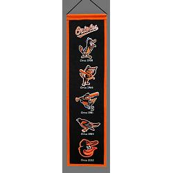 Baltimore Orioles Banner 8x32 Wool Heritage by Winning Streak Sports