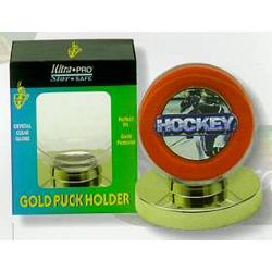 Hockey Puck Holder - Gold Base
