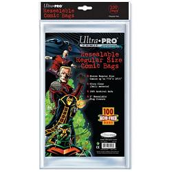 Comic Bags - Regular Size - Resealable (100 per pack) by Ultra Pro