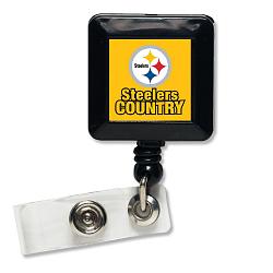 Pittsburgh Steelers Badge Holder Retractable Square Country Design