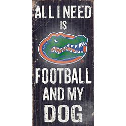 Florida Gators Wood Sign - Football and Dog 6"x12"