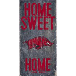 Arkansas Razorbacks Wood Sign - Home Sweet Home 6"x12"