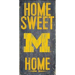 Michigan Wolverines Wood Sign - Home Sweet Home 6"x12"