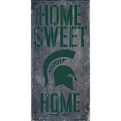 Michigan State Spartans Wood Sign - Home Sweet Home 6"x12"