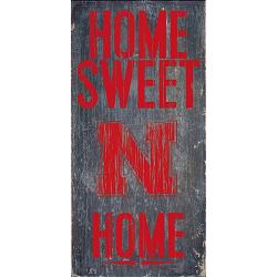 Nebraska Cornhuskers Wood Sign - Home Sweet Home 6"x12"