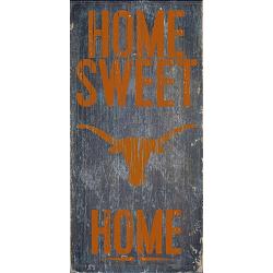 Texas Longhorns Wood Sign - Home Sweet Home 6"x12"