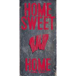 Wisconsin Badgers Wood Sign - Home Sweet Home 6"x12"