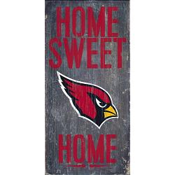 Arizona Cardinals Wood Sign - Home Sweet Home 6"x12"