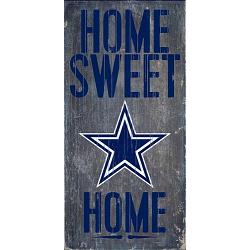 Dallas Cowboys Wood Sign - Home Sweet Home 6"x12"