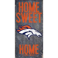 Denver Broncos Wood Sign - Home Sweet Home 6"x12"