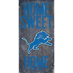 Detroit Lions Wood Sign - Home Sweet Home 6"x12"