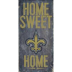 New Orleans Saints Wood Sign - Home Sweet Home 6"x12"