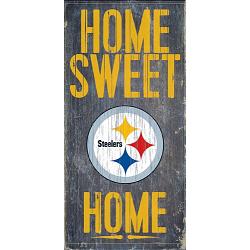 Pittsburgh Steelers Wood Sign - Home Sweet Home 6"x12"