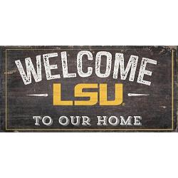 LSU Tigers Sign Wood 6x12 Welcome To Our Home Design