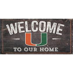 Miami Hurricanes Sign Wood 6x12 Welcome To Our Home Design