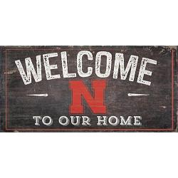 Nebraska Cornhuskers Sign Wood 6x12 Welcome To Our Home Design