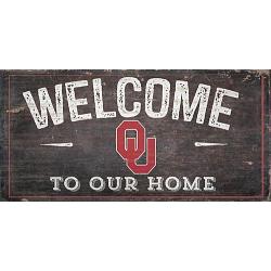 Oklahoma Sooners Sign Wood 6x12 Welcome To Our Home Design