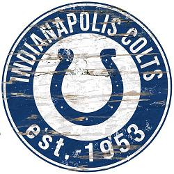 Indianapolis Colts Wood Sign - 24" Round