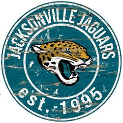 Jacksonville Jaguars Wood Sign - 24" Round