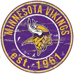 Minnesota Vikings Wood Sign - 24" Round