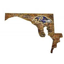 Fan Creations Baltimore Ravens Sign Wood 24 Inch State Wall Art Design -