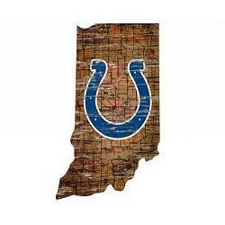 Indianapolis Colts Sign Wood 24 Inch State Wall Art Design