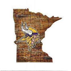 Minnesota Vikings Sign Wood 24 Inch State Wall Art Design