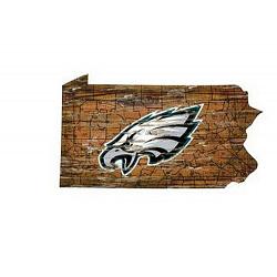 Philadelphia Eagles Sign Wood 24 Inch State Wall Art Design