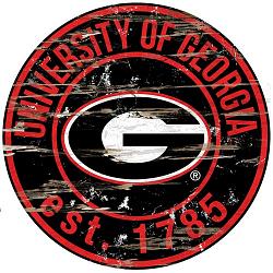 Georgia Bulldogs Wood Sign - 24" Round