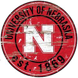 Nebraska Cornhuskers Wood Sign - 24" Round