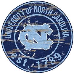 North Carolina Tar Heels Wood Sign - 24" Round